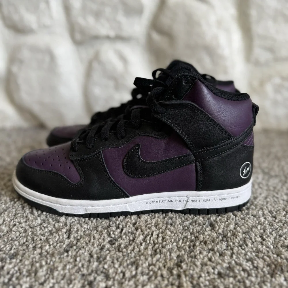 Nike Dunk High Fragment Design Beijing 2021 Wine Black DJ0382-600 Kids Size 7Y